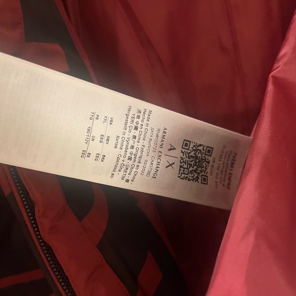 Armani Exchange A|X $290 Men's Red Signature Winter Quilted Puffer Down Jacket - Picture 5 of 7